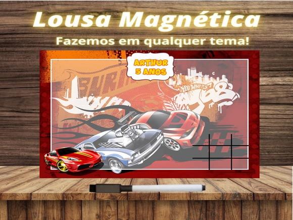 Lousa Magnética + Jogo da Velha Hot Wheels com Embalagem