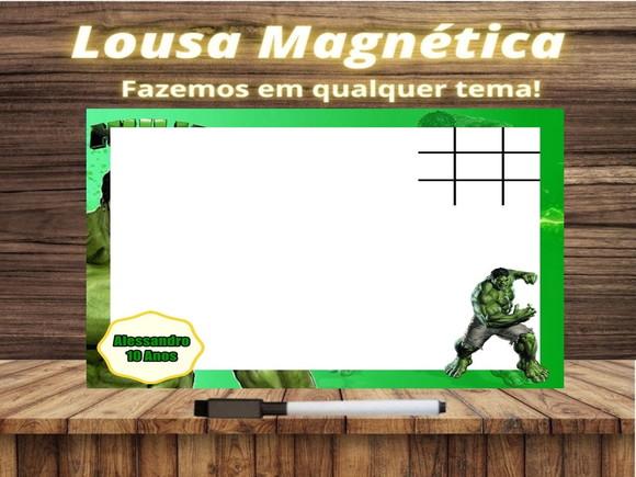 Lousa Magnética + Jogo da Velha Hulk com Embalagem