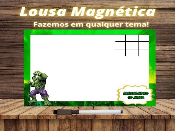 Lousa Magnética + Jogo da Velha Hulk com Embalagem