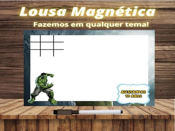 Lousa Magnética + Jogo da Velha Hulk com Embalagem