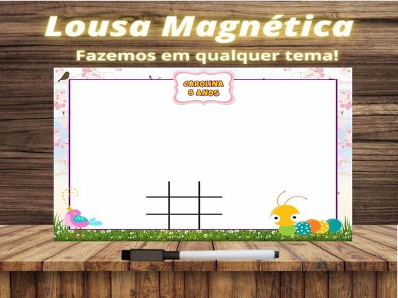 Lousa Magnética + Jogo da Velha Jardim Encantado c Embalagem