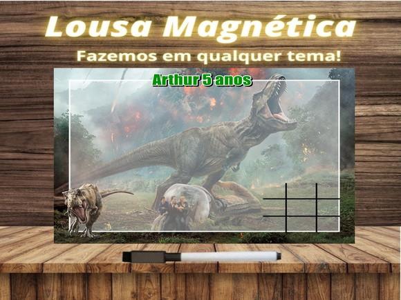 Lousa Magnética + Jogo da Velha Jurassic World com Embalagem