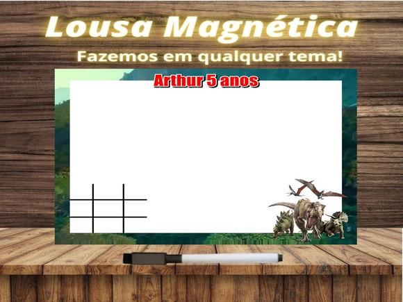 Lousa Magnética + Jogo da Velha Jurassic World com Embalagem