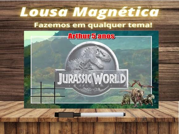 Lousa Magnética + Jogo da Velha Jurassic World com Embalagem