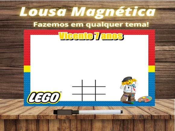 Lousa Magnética + Jogo da Velha Lego com Embalagem