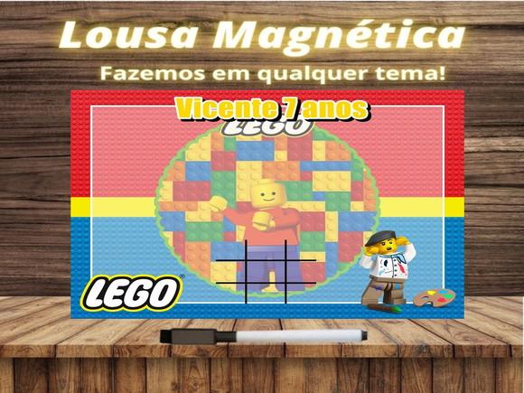 Lousa Magnética + Jogo da Velha Lego com Embalagem