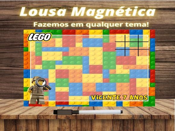 Lousa Magnética + Jogo da Velha Lego com Embalagem