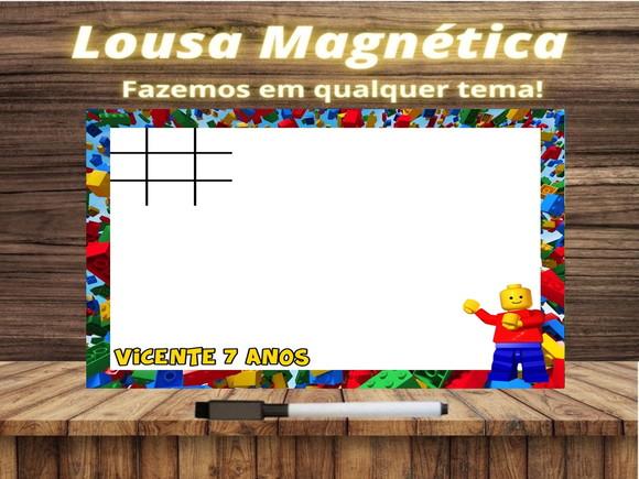 Lousa Magnética + Jogo da Velha Lego com Embalagem