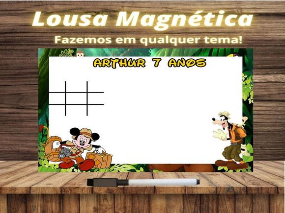 Lousa Magnética + Jogo da Velha Mickey Safari com Embalagem