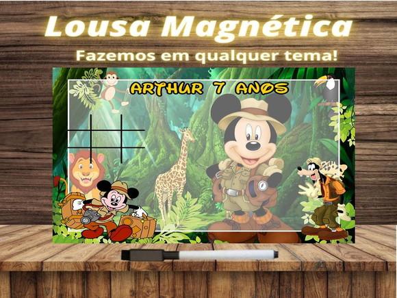Lousa Magnética + Jogo da Velha Mickey Safari com Embalagem