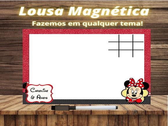 Lousa Magnética + Jogo da Velha Minnie com Embalagem