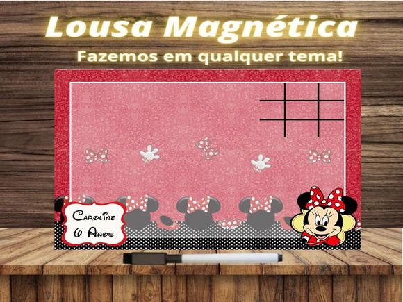 Lousa Magnética + Jogo da Velha Minnie com Embalagem