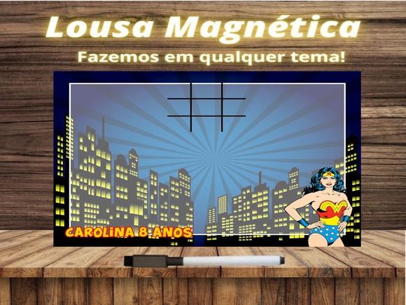 Lousa Magnética + Jogo da Velha Mulher Maravilha c Embalagem