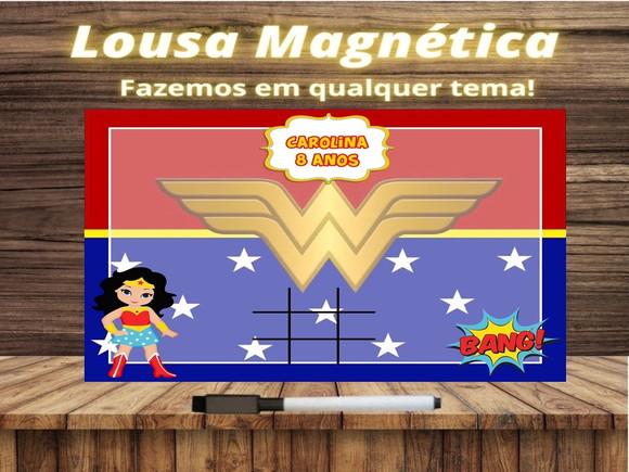 Lousa Magnética + Jogo da Velha Mulher Maravilha c Embalagem