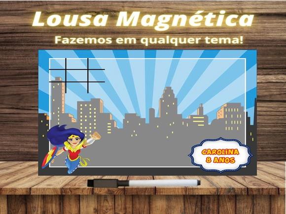 Lousa Magnética + Jogo da Velha Mulher Maravilha c Embalagem