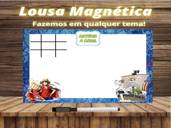 Lousa Magnética + Jogo da Velha One Piece com Embalagem