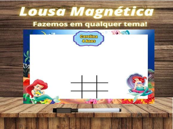 Lousa Magnética + Jogo da Velha Pequena Sereia com Embalagem
