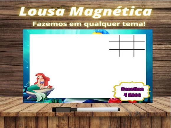 Lousa Magnética + Jogo da Velha Pequena Sereia com Embalagem