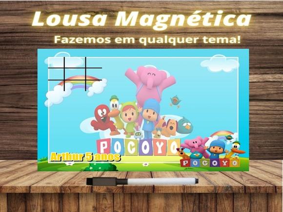 Lousa Magnética + Jogo da Velha Pocoyo com Embalagem