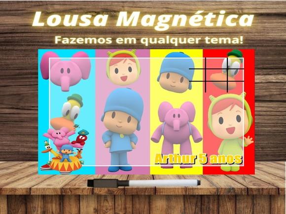 Lousa Magnética + Jogo da Velha Pocoyo com Embalagem