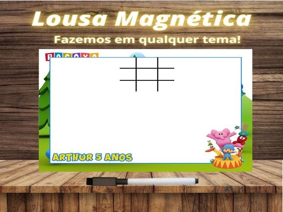 Lousa Magnética + Jogo da Velha Pocoyo com Embalagem