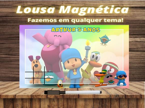 Lousa Magnética + Jogo da Velha Pocoyo com Embalagem