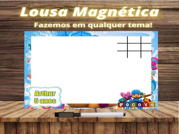Lousa Magnética + Jogo da Velha Pocoyo com Embalagem