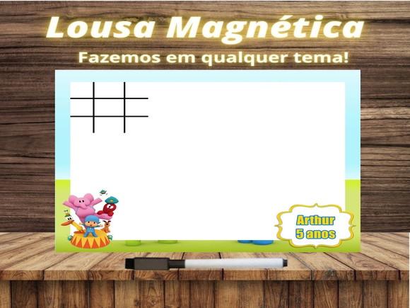 Lousa Magnética + Jogo da Velha Pocoyo com Embalagem