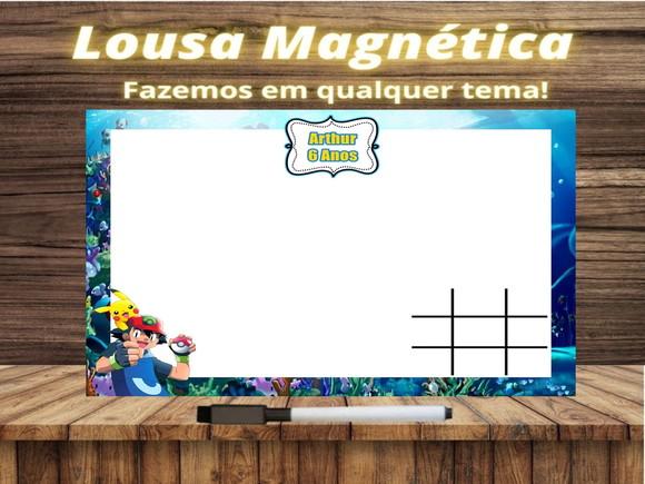 Lousa Magnética + Jogo da Velha Pokémon com Embalagem