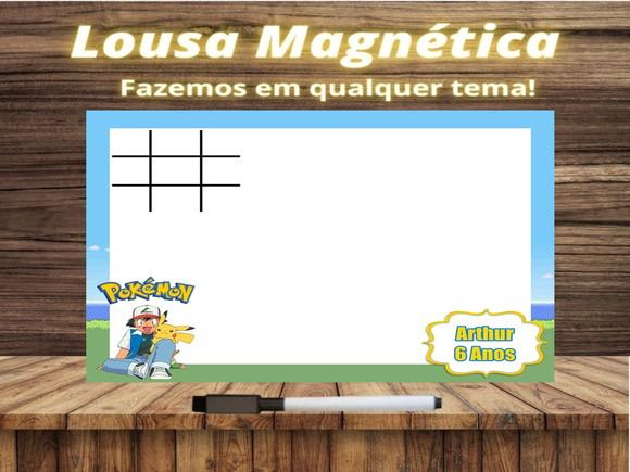 Lousa Magnética + Jogo da Velha Pokémon com Embalagem