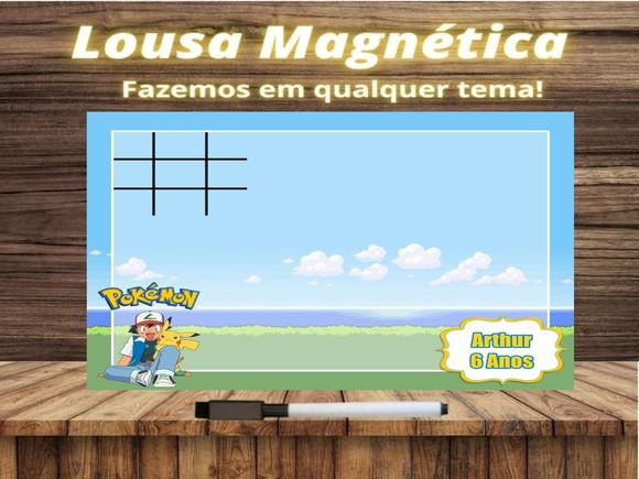 Lousa Magnética + Jogo da Velha Pokémon com Embalagem