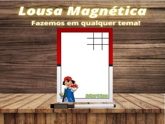 Lousa Magnética + Jogo da Velha Pokémon com Embalagem