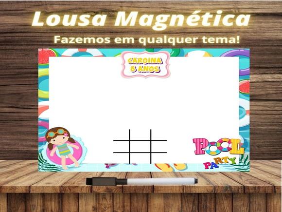 Lousa Magnética + Jogo da Velha Pool Party com Embalagem