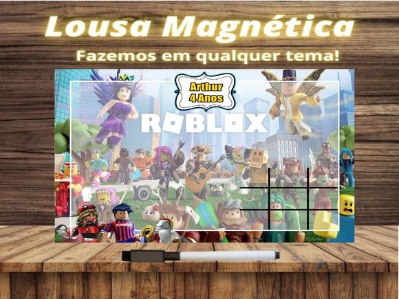 Lousa Magnética + Jogo da Velha Roblox com Embalagem
