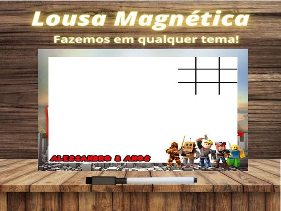 Lousa Magnética + Jogo da Velha Roblox com Embalagem