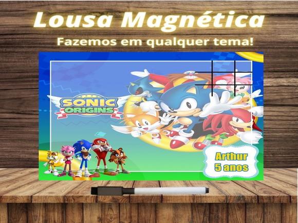 Lousa Magnética + Jogo da Velha Sonic com Embalagem