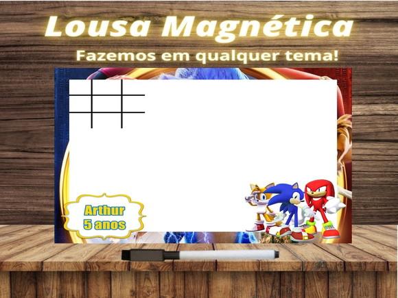 Lousa Magnética + Jogo da Velha Sonic com Embalagem