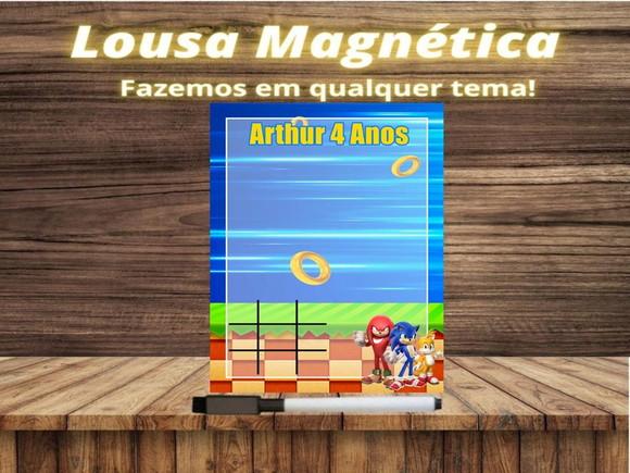 Lousa Magnética + Jogo da Velha Sonic com Embalagem