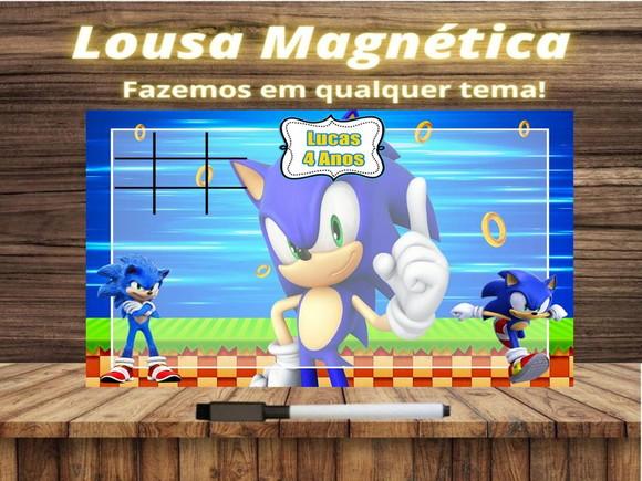 Lousa Magnética + Jogo da Velha Sonic com Embalagem