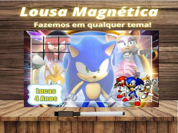Lousa Magnética + Jogo da Velha Sonic com Embalagem