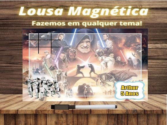Lousa Magnética + Jogo da Velha Star Wars com Embalagem