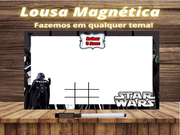 Lousa Magnética + Jogo da Velha Star Wars com Embalagem