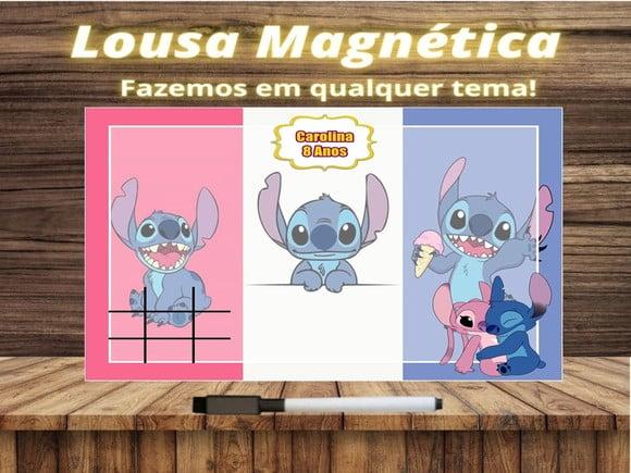 Lousa Magnética + Jogo da Velha Stitch com Embalagem