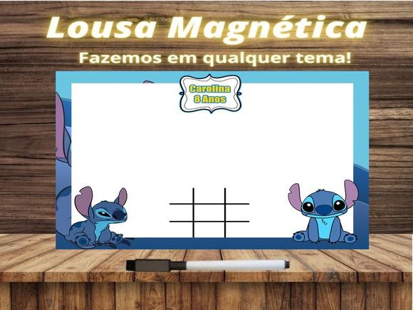 Lousa Magnética + Jogo da Velha Stitch com Embalagem