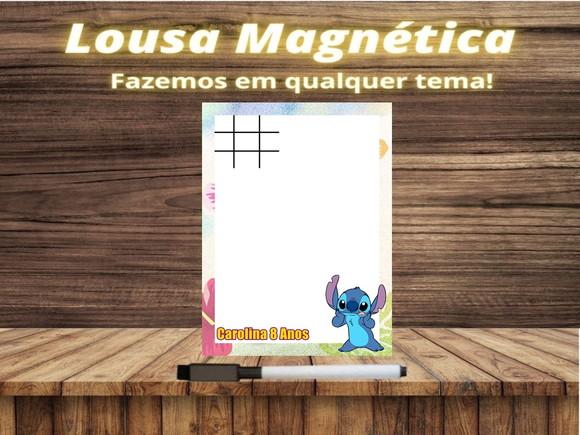 Lousa Magnética + Jogo da Velha Stitch com Embalagem