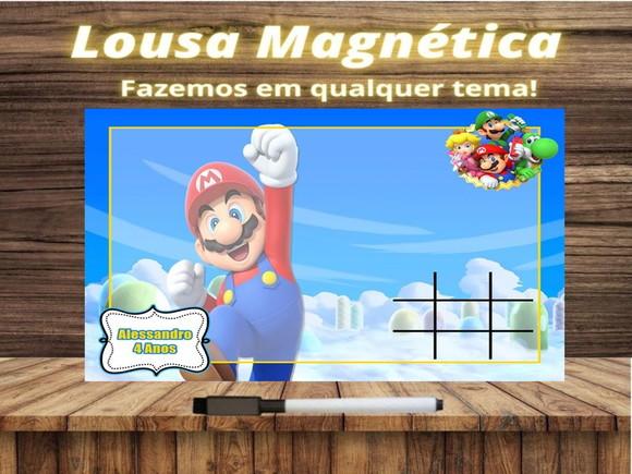 Lousa Magnética + Jogo da Velha Super Mário com Embalagem