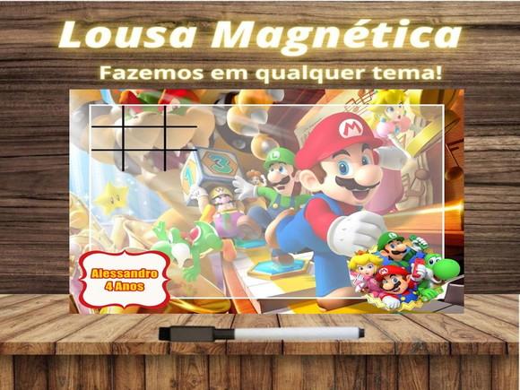 Lousa Magnética + Jogo da Velha Super Mário com Embalagem