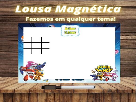 Lousa Magnética + Jogo da Velha Super Wings com Embalagem