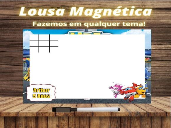 Lousa Magnética + Jogo da Velha Super Wings com Embalagem