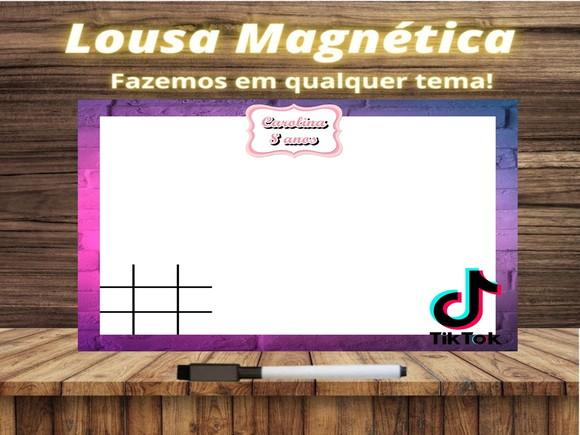 Lousa Magnética + Jogo da Velha Tik Tok com Embalagem